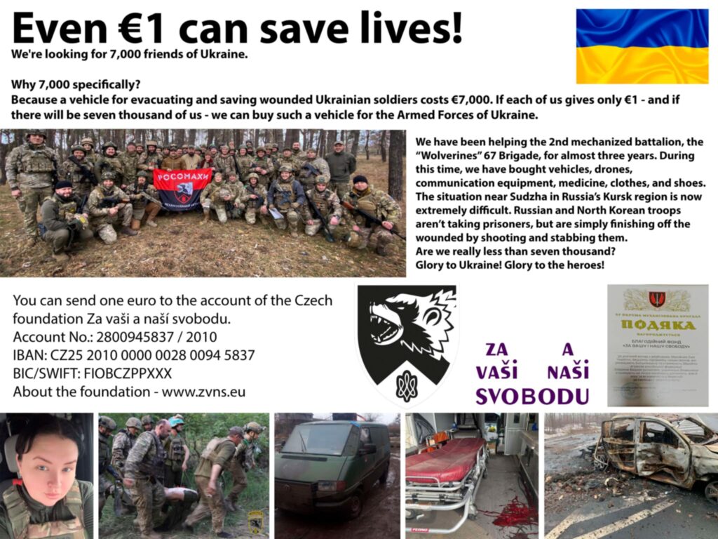 Even €1 can save lives! We’re looking for 7,000 friends of Ukraine.